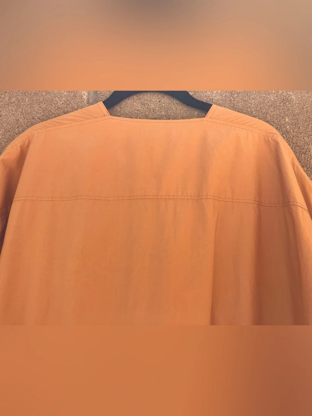 Uniqlo U V-Neck Button-Front Dress in Mustard Orange